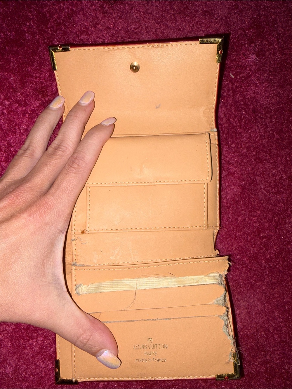 Louis Vuitton White Multicolor Monogram Trifold Wallet with Tan Trim - Picture 4 of 5